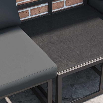 Garden Sofa Set with Cushion Black Aluminium
