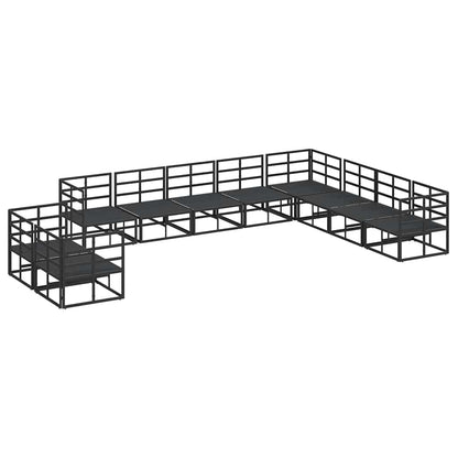 Garden Sofa Set with Cushion Black Aluminium