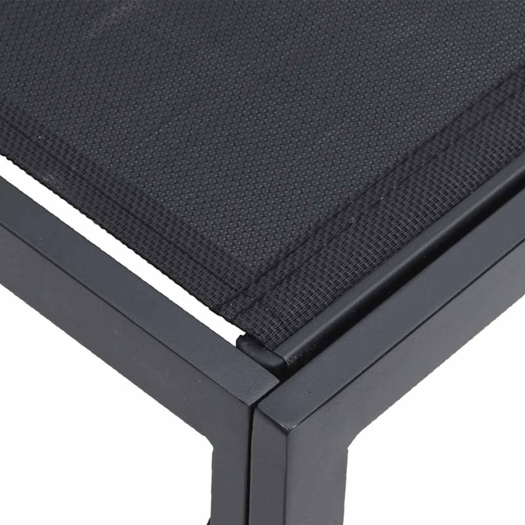 Garden Sofa Set with Cushion Black Aluminium