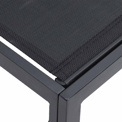 Garden Sofa Set with Cushion Black Aluminium