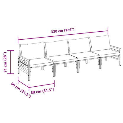 Garden Sofa Set Anthracite Steel