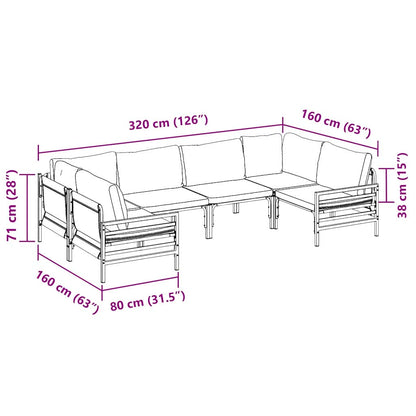 Garden Sofa Set Anthracite Steel