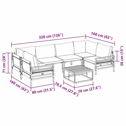 Garden Sofa Set Anthracite Steel