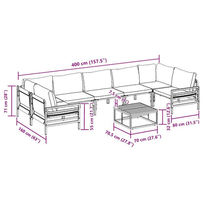 Garden Sofa Set Anthracite Steel