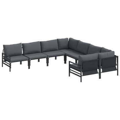 Garden Sofa Set with Cushion 8 pcs Anthracite Steel
