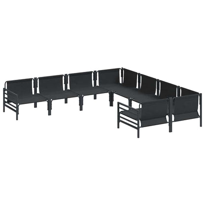 Garden Sofa Set with Cushion 8 pcs Anthracite Steel