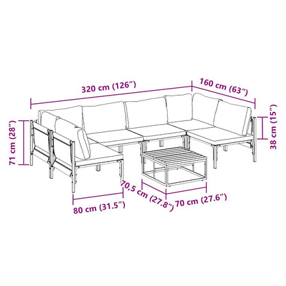Garden Sofa Set Anthracite Steel