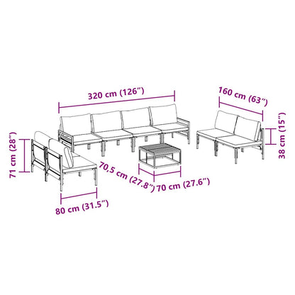 Garden Sofa Set Anthracite Steel