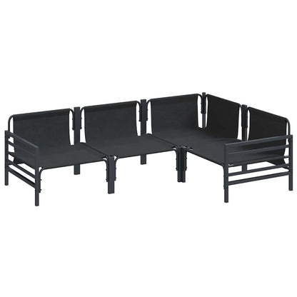 Garden Sofa Set with Cushion 4 pcs Anthracite Steel