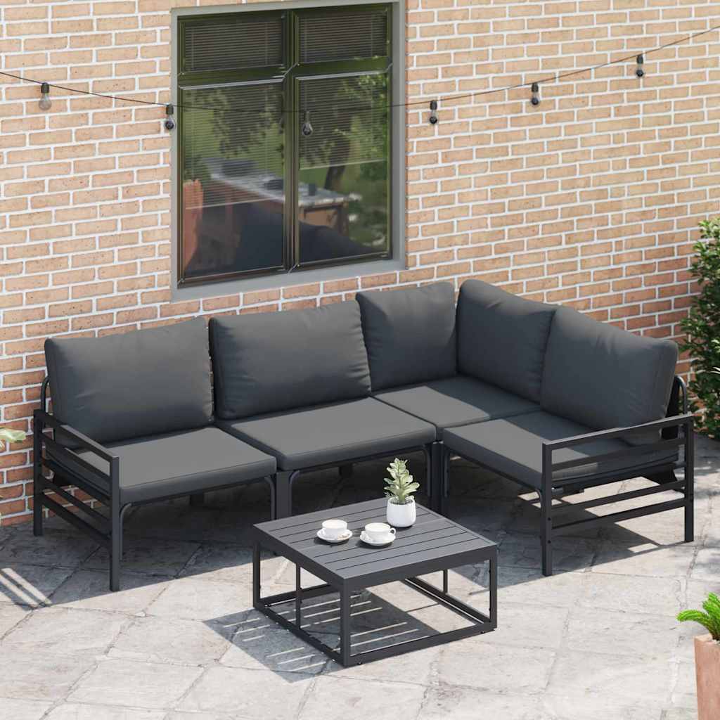 Garden Sofa Set with Cushion 6 pcs Anthracite Steel