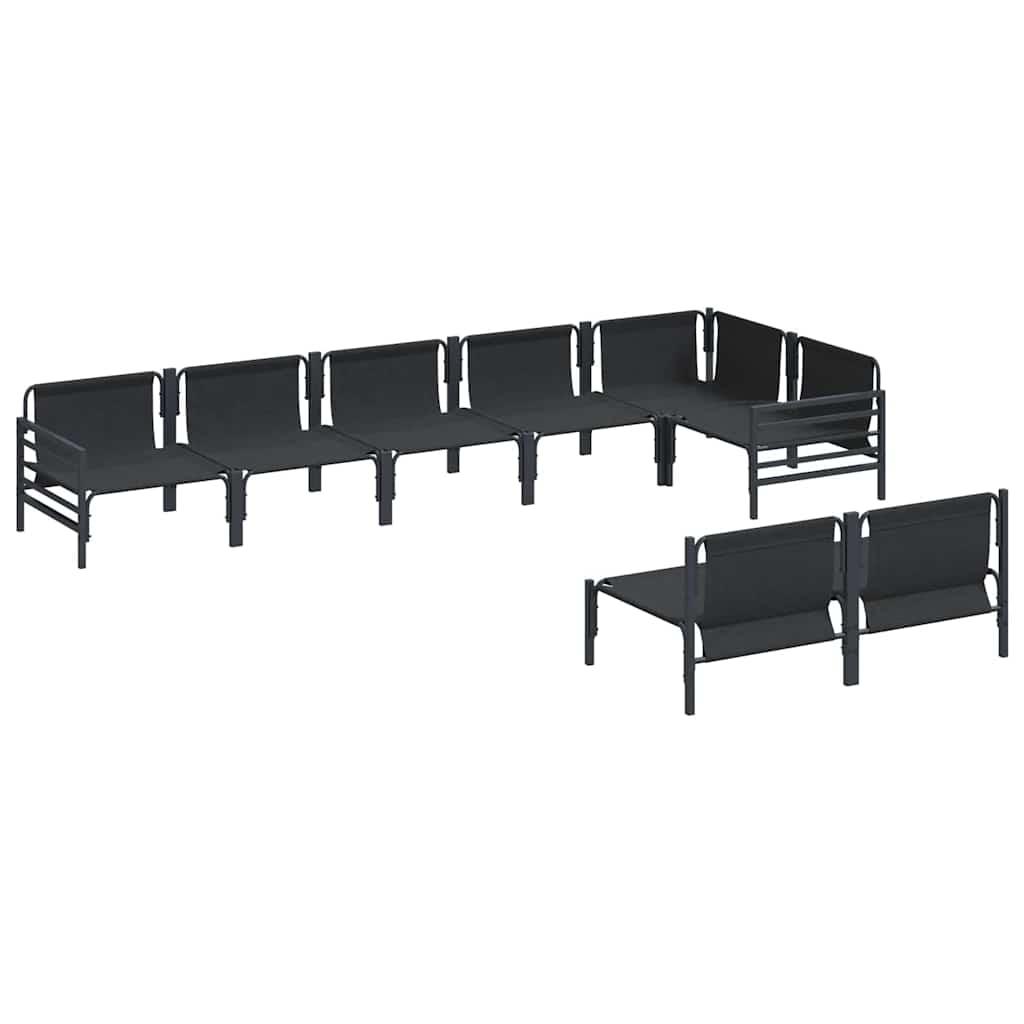 Garden Sofa Set with Cushion Anthracite Steel