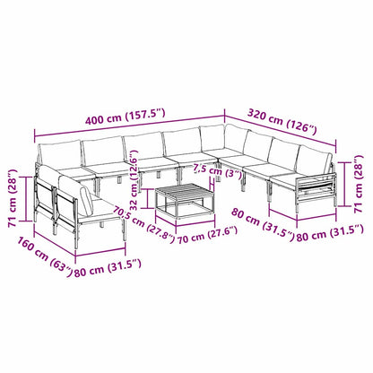 Garden Sofa Set Anthracite Steel
