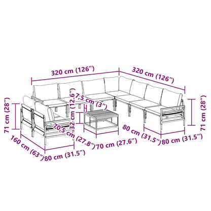 Garden Sofa Set Anthracite Steel