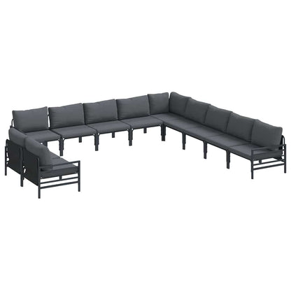 Garden Sofa Set with Cushion Anthracite Steel