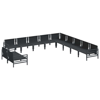 Garden Sofa Set with Cushion Anthracite Steel