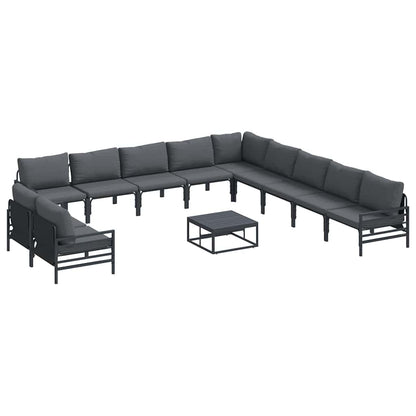 Garden Sofa Set with Cushion Anthracite Steel