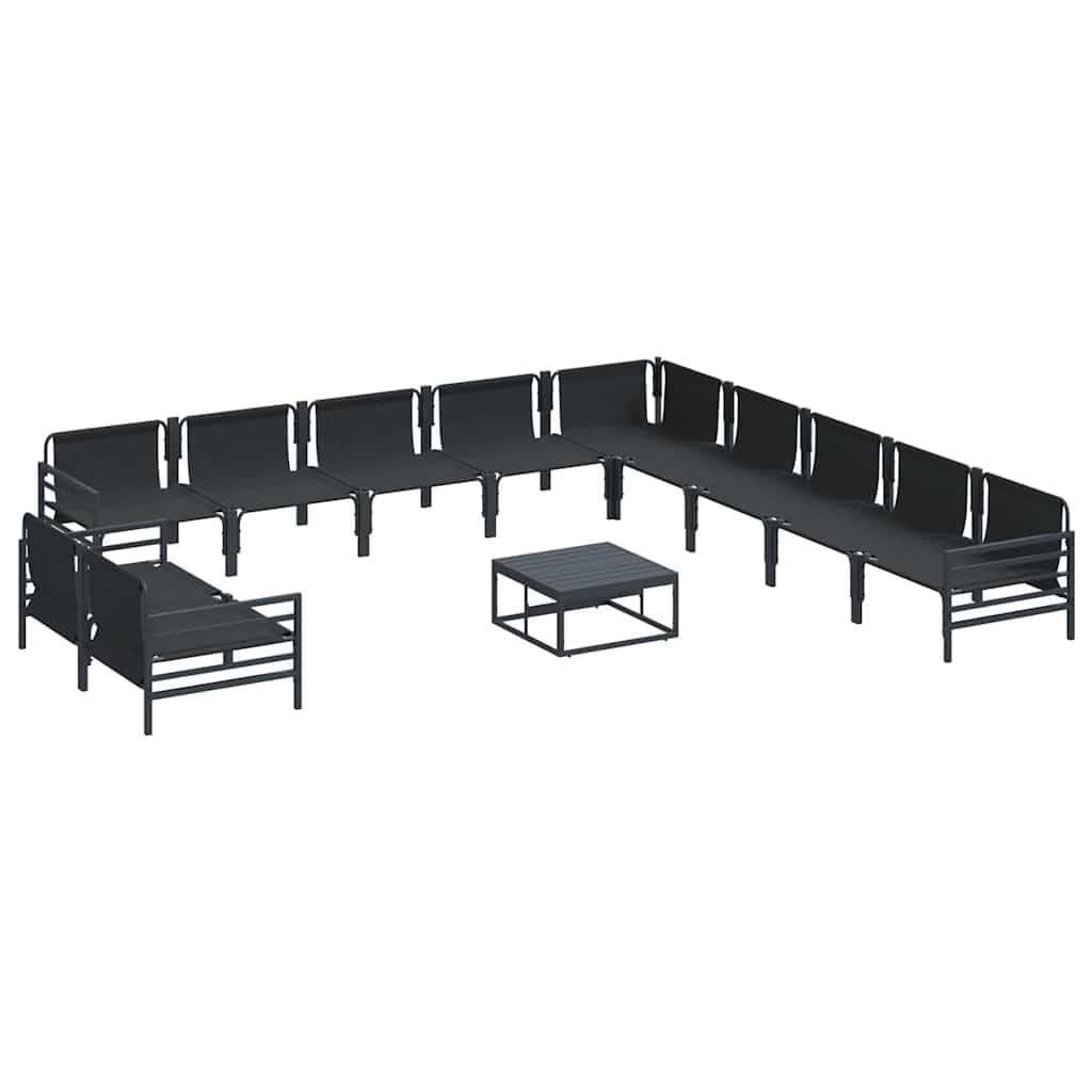 Garden Sofa Set with Cushion Anthracite Steel