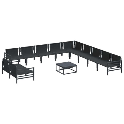 Garden Sofa Set with Cushion Anthracite Steel