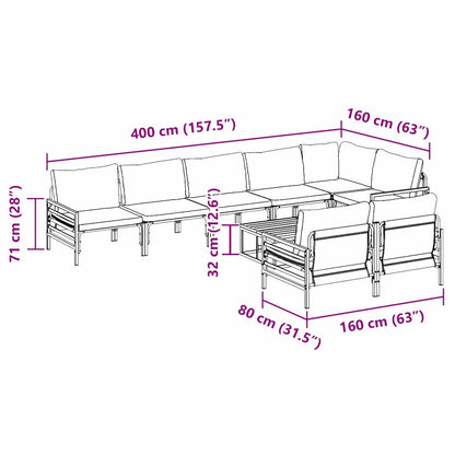 Garden Sofa Set Anthracite Steel