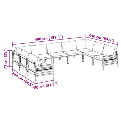 Garden Sofa Set Anthracite Steel