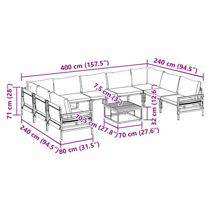Garden Sofa Set Anthracite Steel