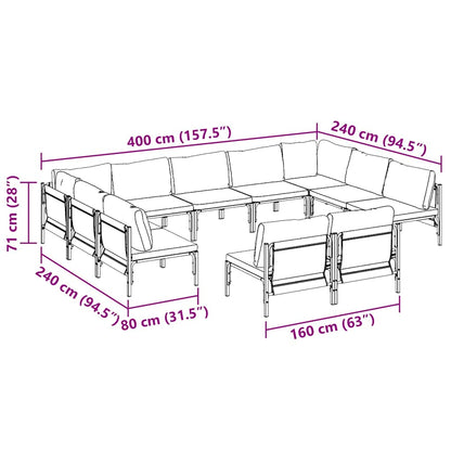 Garden Sofa Set Anthracite Steel