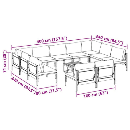 Garden Sofa Set Anthracite Steel