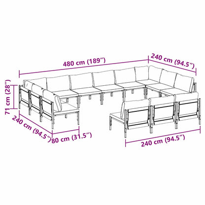 Garden Sofa Set Anthracite Steel