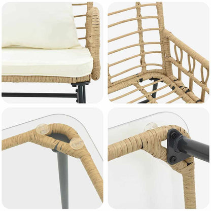 Garden Furniture Set with Cushion 4 pcs Black and Anthracite