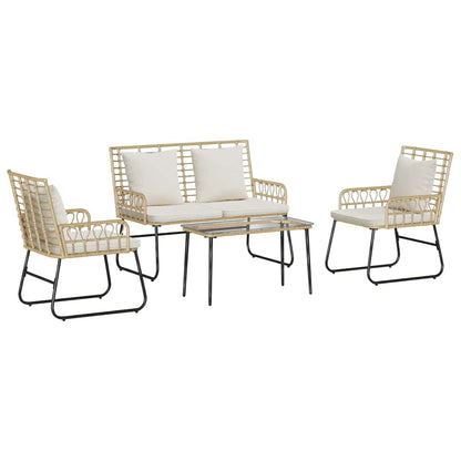 Garden Furniture Set with Cushion 4 pcs Black and Anthracite