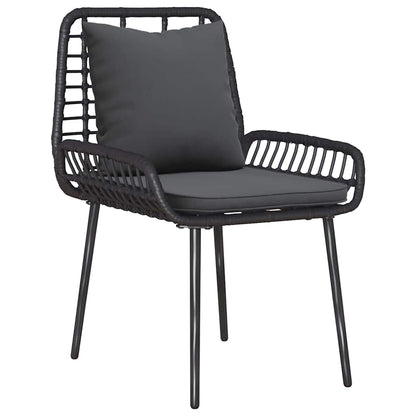 Garden Furniture Set 4 pcs Brown and Black and Cream
