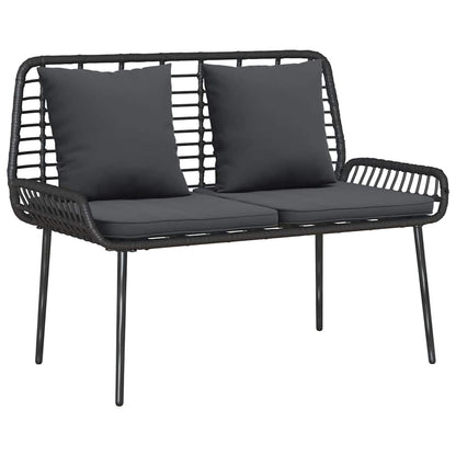 Garden Furniture Set 4 pcs Brown and Black and Cream