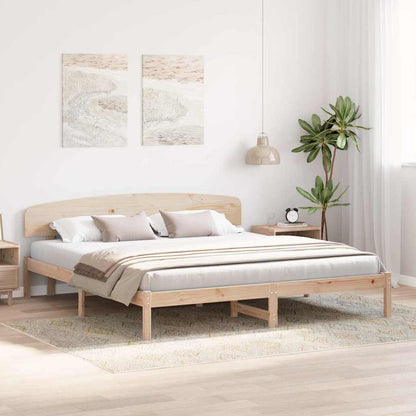 Bed Frame with Headboard Brown 180 x 200 cm Solid Pine wood