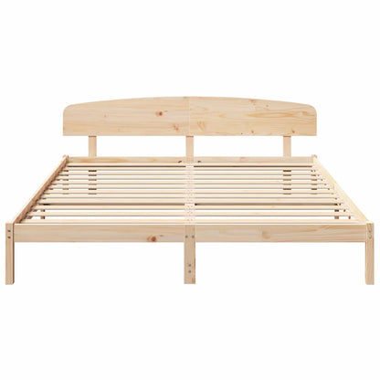 Bed Frame with Headboard Brown 180 x 200 cm Solid Pine wood