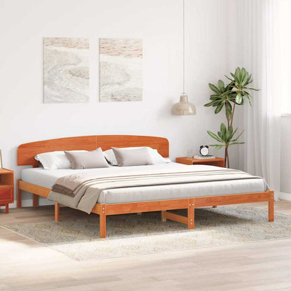 Bed Frame with Headboard Brown 180 x 200 cm Solid Pine wood