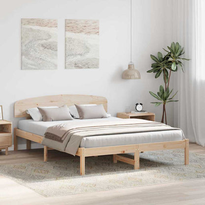 Bed Frame with Headboard Brown 150 x 200 cm Solid Pine wood
