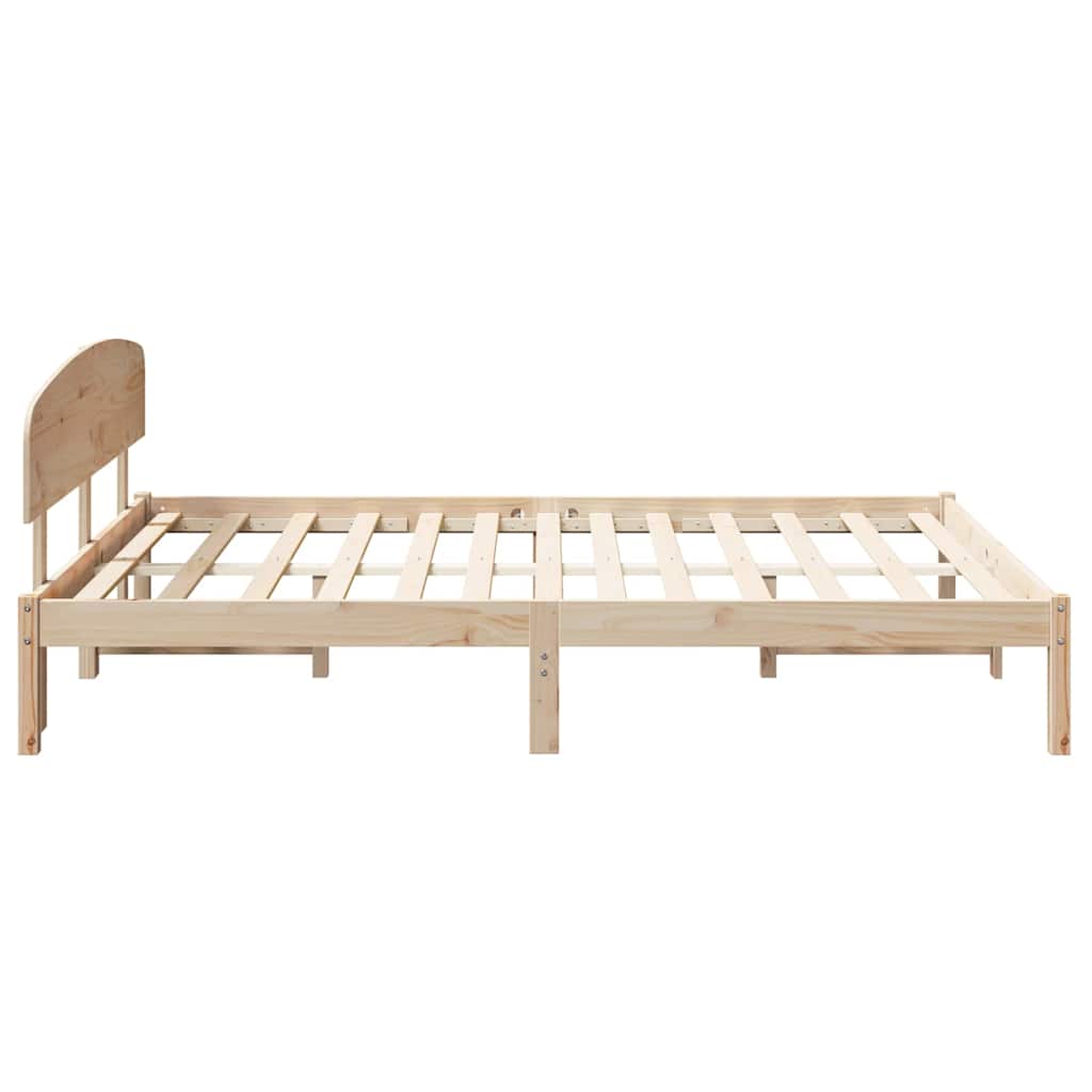 Bed Frame with Headboard Brown 150 x 200 cm Solid Pine wood