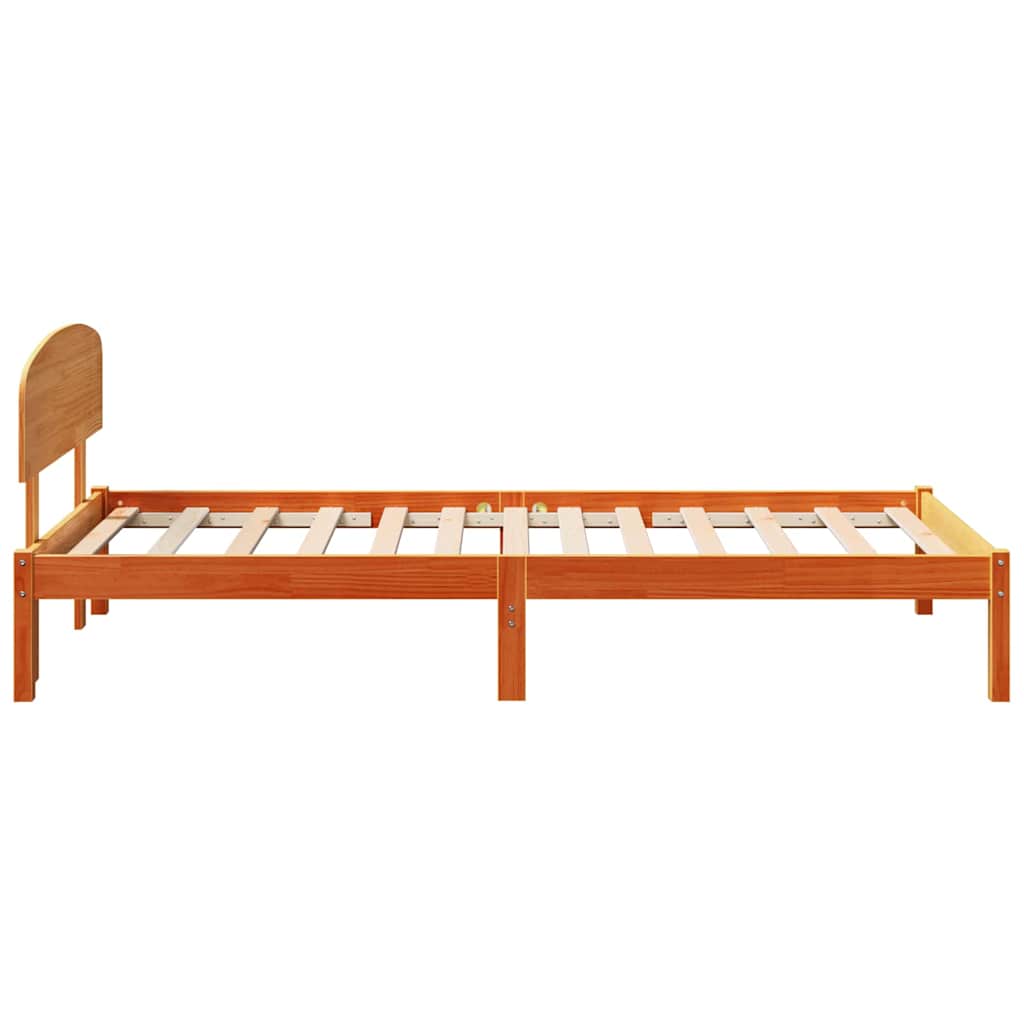 Bed Frame with Headboard Brown 90 x 200 cm Solid Pine wood