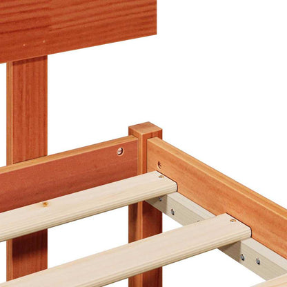 Bed Frame with Headboard Brown 75 x 190 cm Solid Pine wood