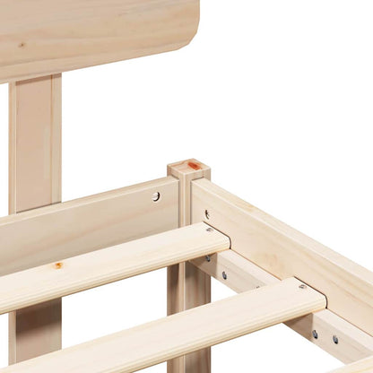 Bed Frame with Headboard Natural 160 x 200 cm Solid Pine Wood