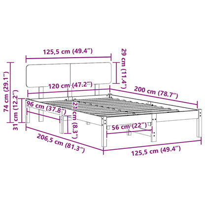 Bed Frame with Headboard Natural 120 x 200 cm