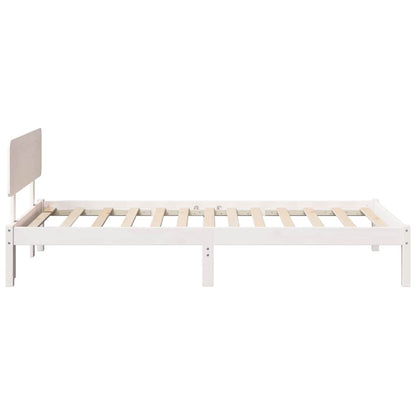 Bed Frame with Headboard White 80 x 200 cm Solid Pine Wood