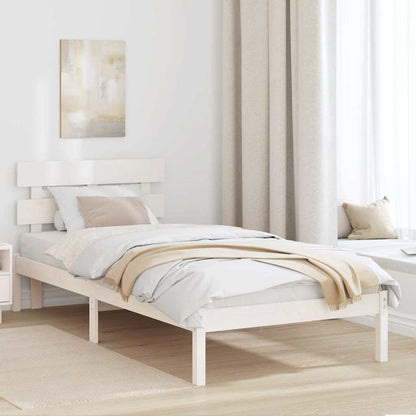 Bed Frame with Headboard White 80 x 200 cm Solid Pine wood