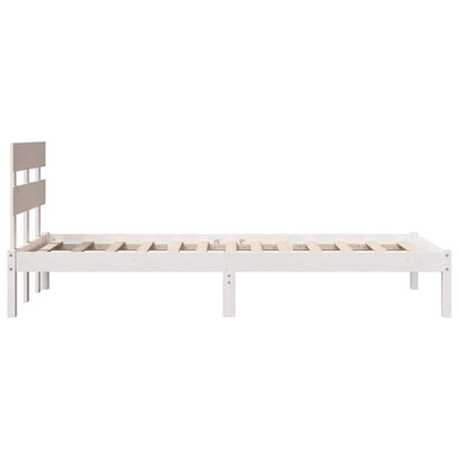 Bed Frame with Headboard White 80 x 200 cm Solid Pine wood