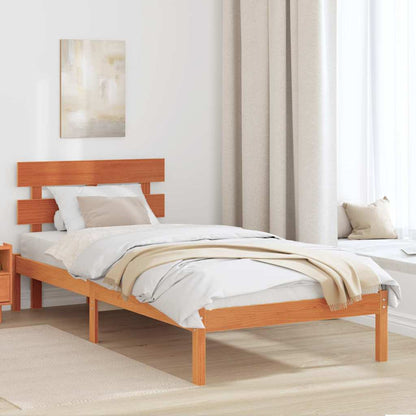 Bed Frame with Headboard Brown 80 x 200 cm Solid Pine wood