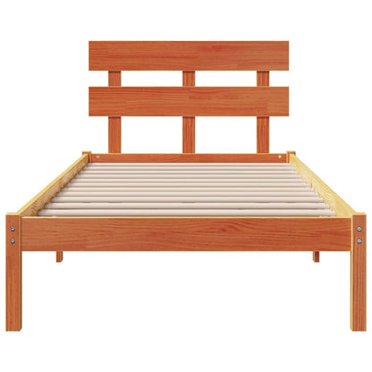 Bed Frame with Headboard Brown 80 x 200 cm Solid Pine wood