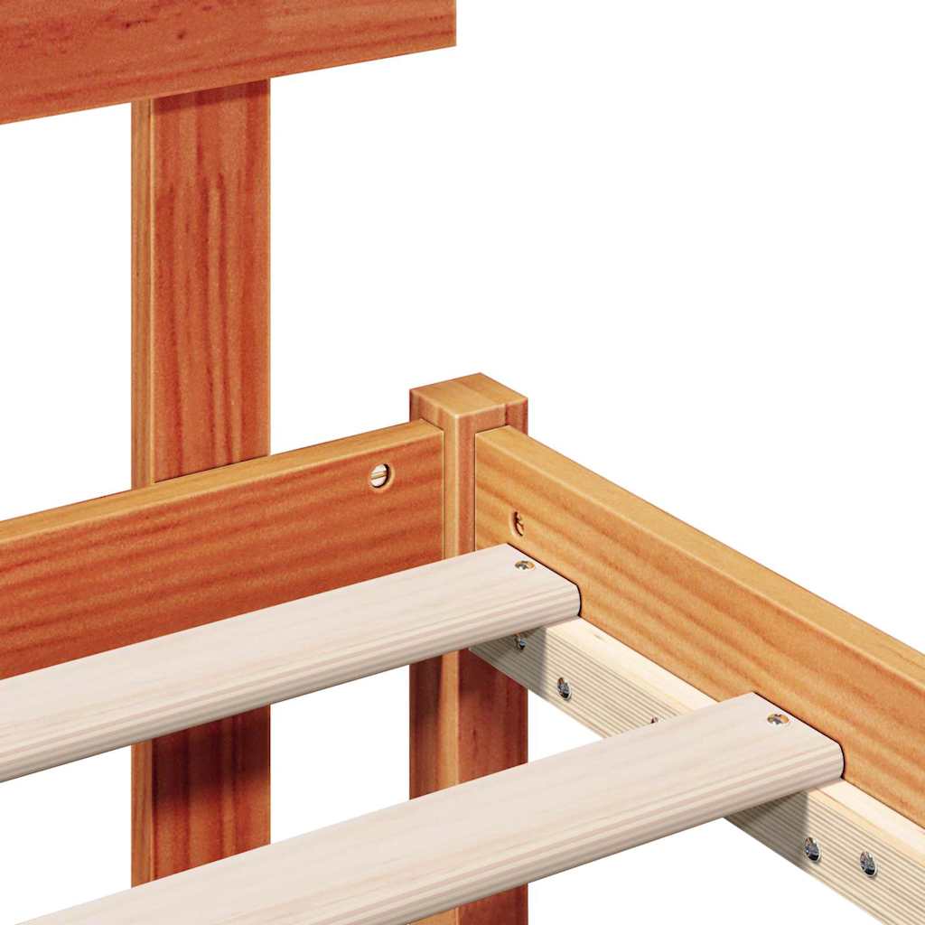 Bed Frame with Headboard Brown 90 x 190 cm Solid Pine wood