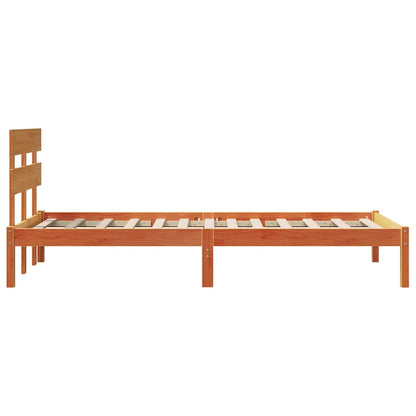 Bed Frame with Headboard Brown 75 x 190 cm Solid Pine wood