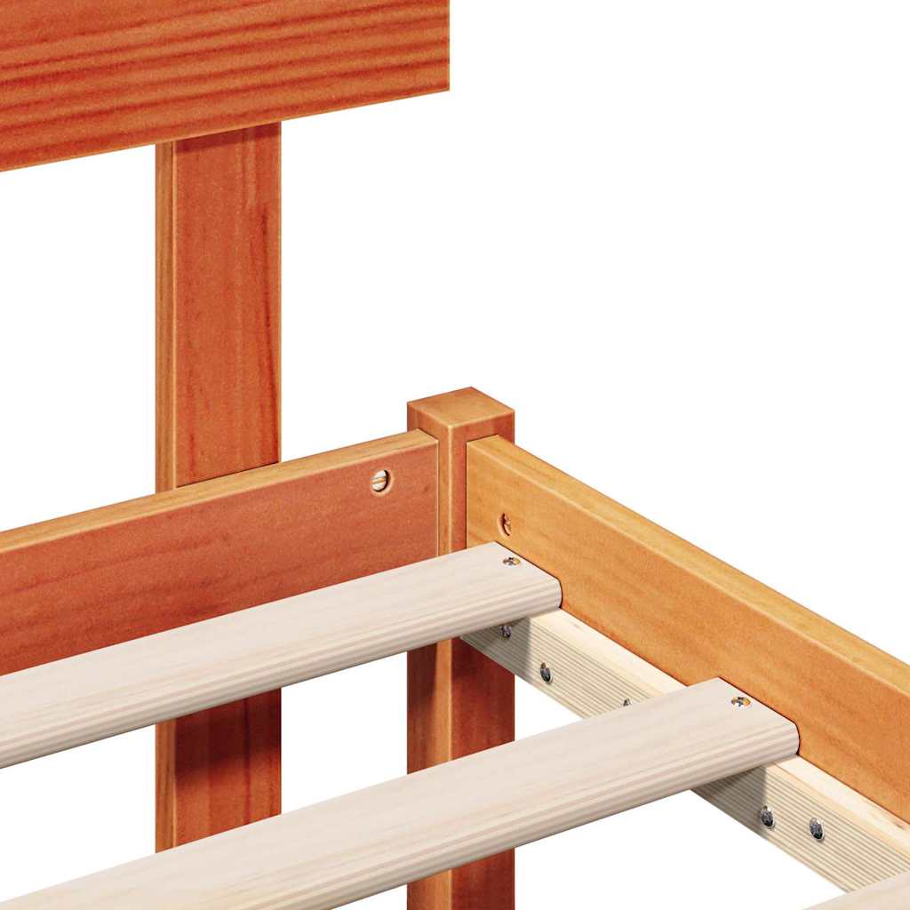 Bed Frame with Headboard Brown 160 x 200 cm Solid Pine wood