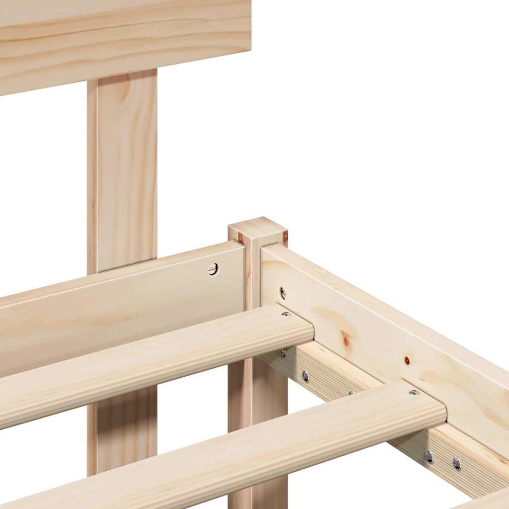 Bed Frame with Headboard Brown 150 x 200 cm Solid Pine wood